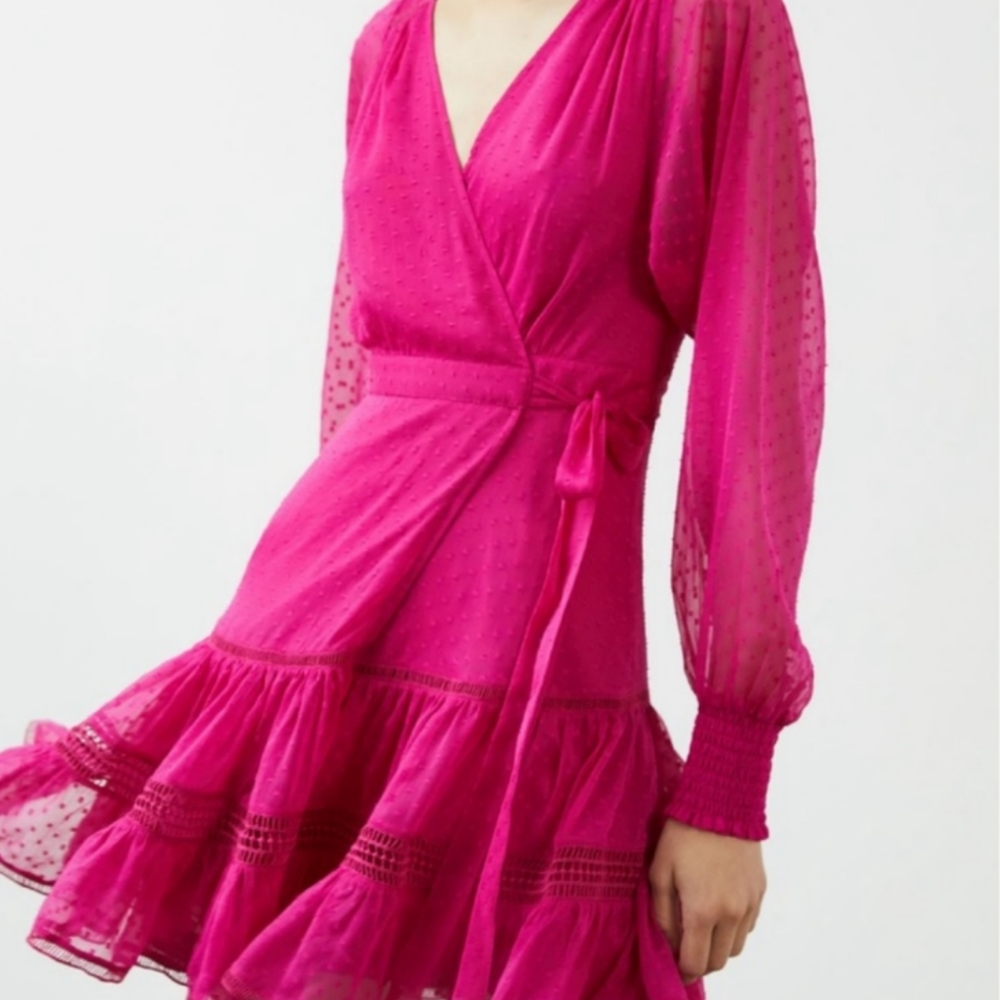 NWT Anthropologie, NWT Anthropologie dress, Pink Wrap Mini Dress